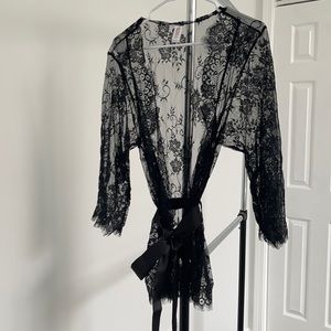 FINAL SALE - Candy Intimates Lace Robe - New w/o tags